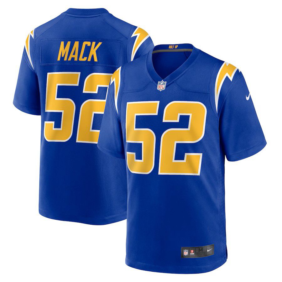 Men Los Angeles Chargers 52 Khalil Mack 2025 Nike Royal Alternate Game NFL Jersey
